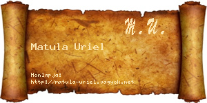 Matula Uriel névjegykártya